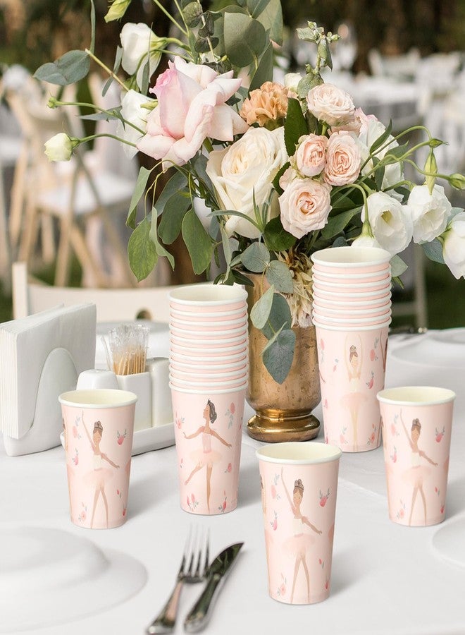 Afarnook 50 Pcs Pink Ballerina Paper Drinking Cups 9 oz Pink Ballet Tutu Dancer Cute Disposable Cups for Ballet Wedding Baby Shower Birthday Ballerina Party Decorations, Beverage, Travel, Picnic - Image 3